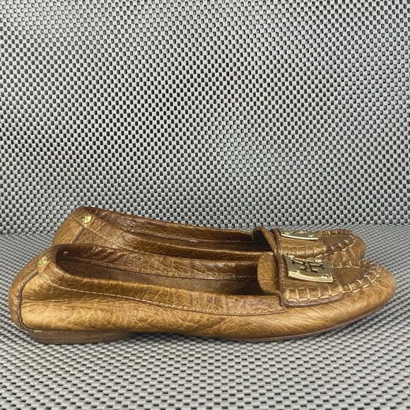 Tory Burch Kendrick Driver Loafers Moccasins Womens 6 M Brown Leather Casual - Picture 4 of 12